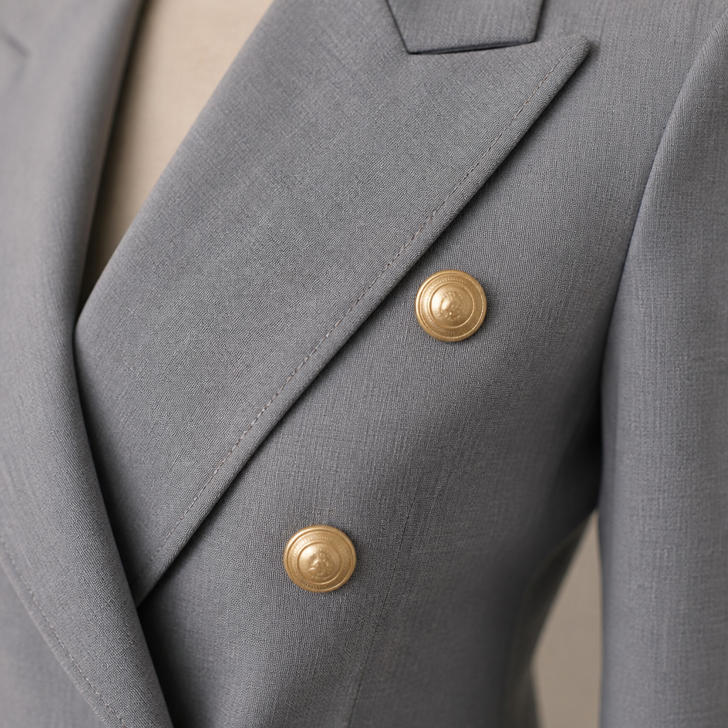 VeroLuxe™ – Custom Double-Breasted Blazer Ensemble with Gold Buttons