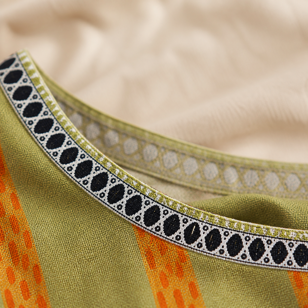 VivaLuxe™ – Boho Mixed-Print Loose-Fit Top with Three-Quarter Sleeves