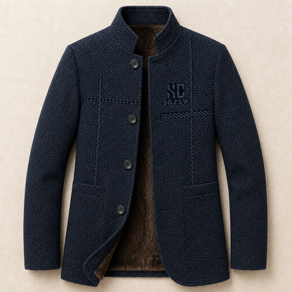 ArcticForge™ – Winter Coat with Textured Stand Collar and Fleece Lining