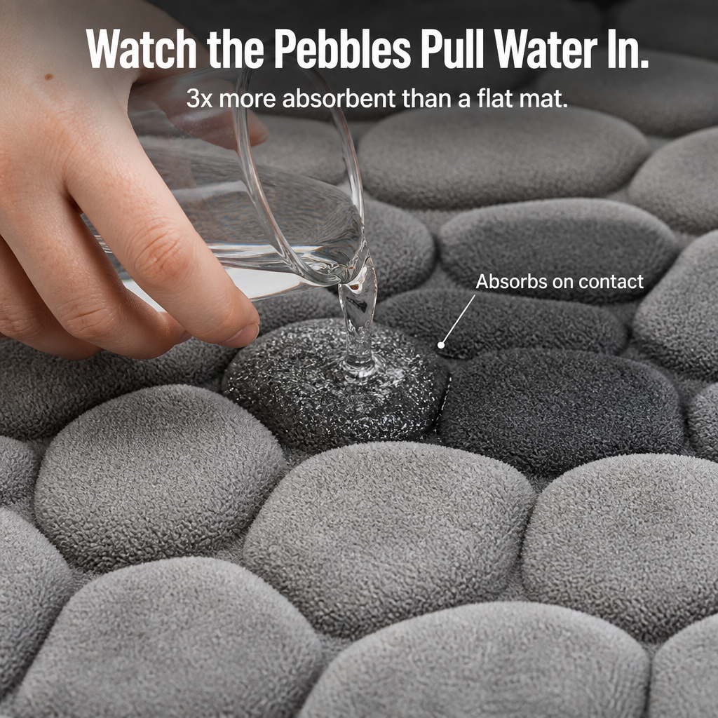 EverLux™ — Walk on Plush Cobblestones That Hold Tile and Dry Instantly