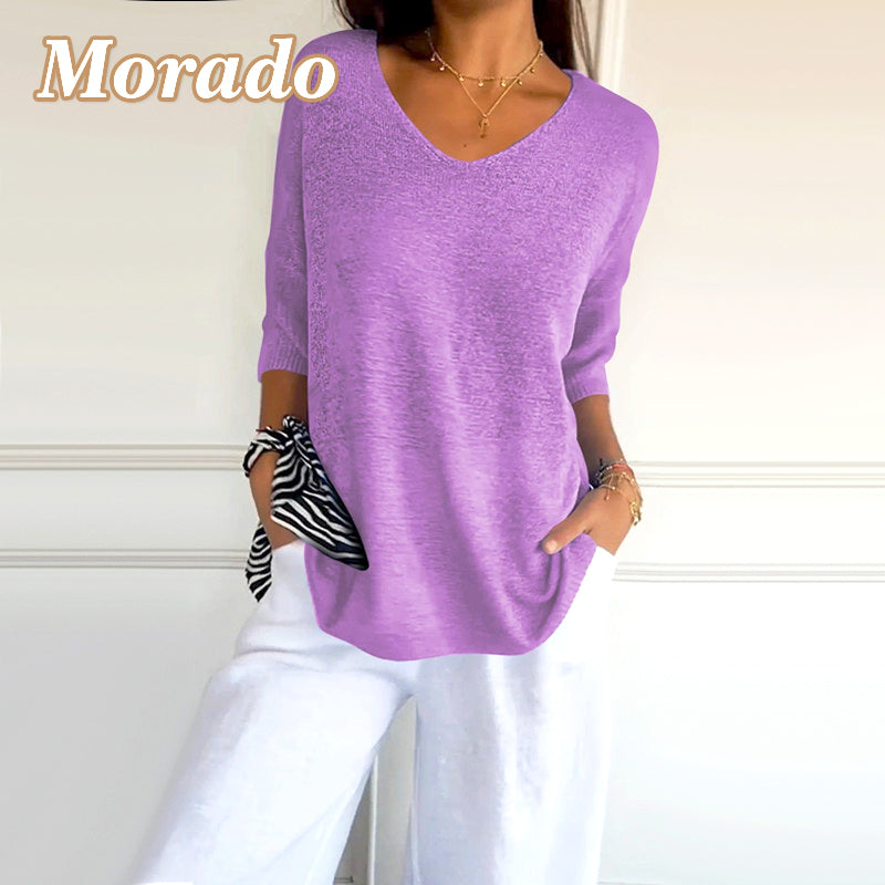 VertaLuxe™ V-Neck Shirt — Unleash Effortless Style and All-Day Freedom