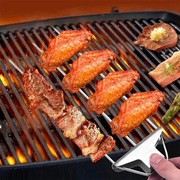 IronFlare™ 3-in-1 Grill Skewers — Unlock Juicy, Perfectly Held Bites with Effortless Cleanup Every Time