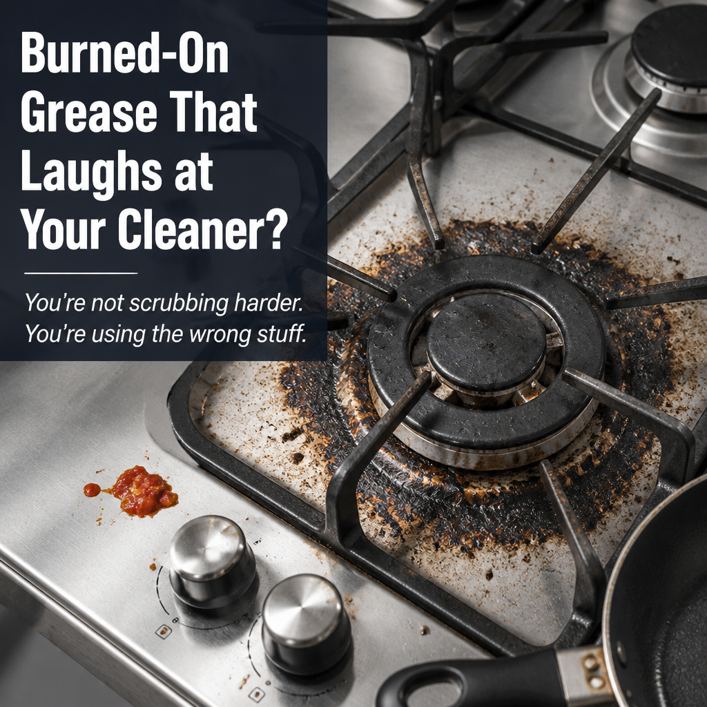 PureSheen™ — Remove Burnt-On Grease and Tub Stains in Just Two Minutes
