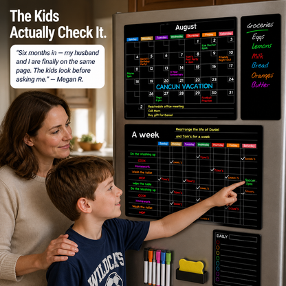 VibratoPlan™ — Track Every Practice, Pickup & Pool Party On The Fridge