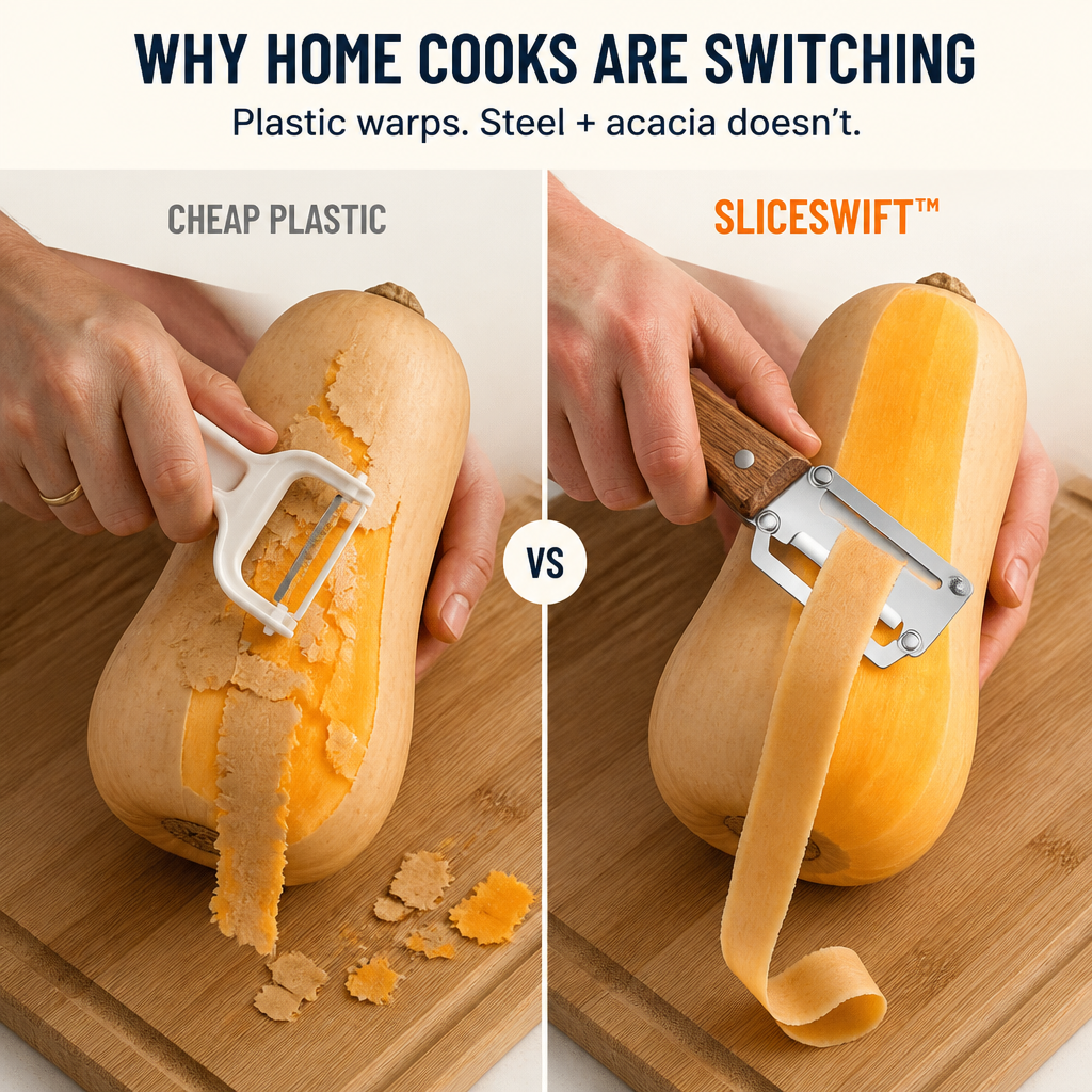 SliceSwift™ — Breeze Through Pumpkin, Potato & Apple Skins Instantly
