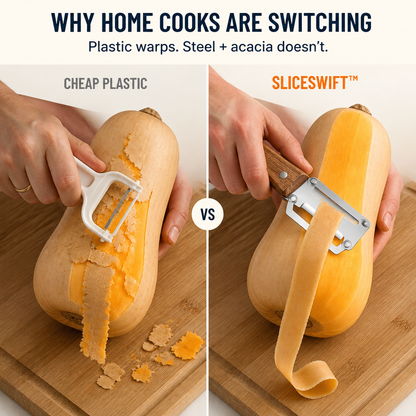 SliceSwift™ — Breeze Through Pumpkin, Potato & Apple Skins Instantly