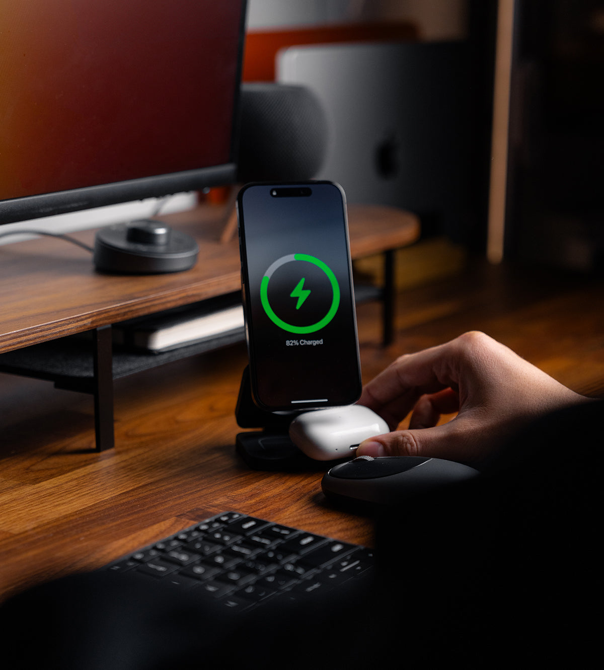KUXIU X55 3-in-1 Foldable Magnetic Wireless Charger Station - Gray