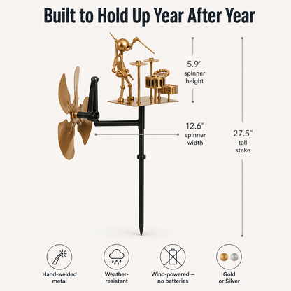 IronPulse™ Kinetic Drummer Spinner — Ignite Your Garden with Mesmerizing Wind-Driven Beats