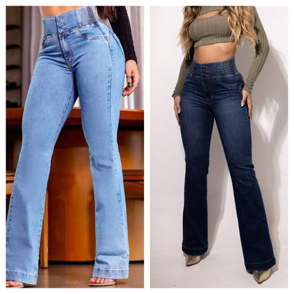 Selvra™ High Waist Flare Jeans — Shape Your Curves and Stretch with Effortless Confidence