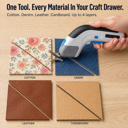 LuminaShear™ — Slice Through Fabric, Leather & Cardboard Without Hand Strain