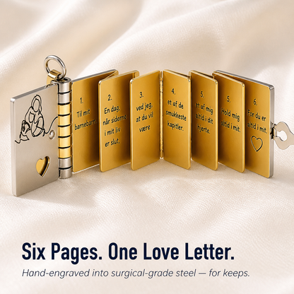 AmoriteBond™ — Unlock a Six-Page Book Pendant Personalized for Your Grandchild