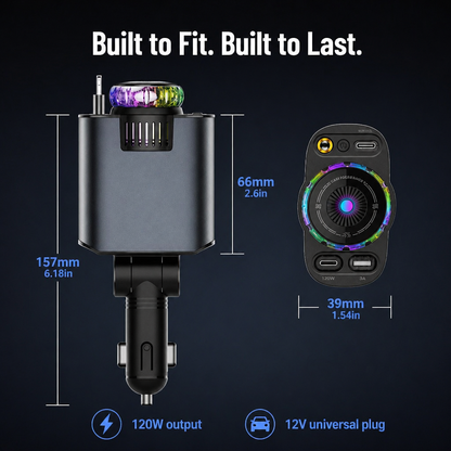 LumiVibe™ — Power, Fragrance & Star-Projection for Your Car from a Single Plug