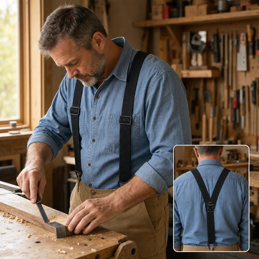 IronMark™ – Rugged Belt-Loop Suspenders Featuring Carabiner Hook Clips
