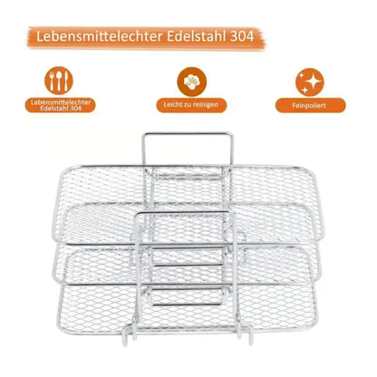 3-Tier Stainless Steel Rack for Air Fryers Offering Versatile Cooking Options