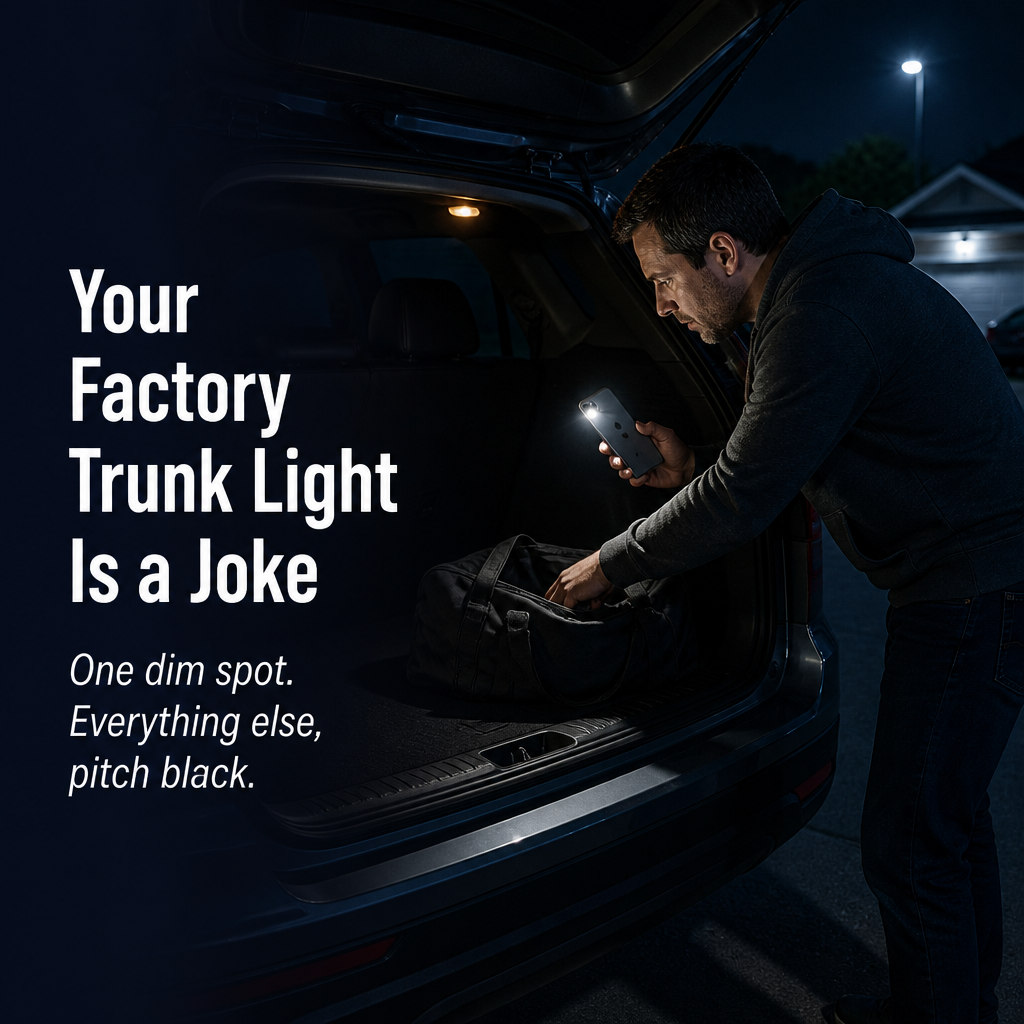 RadianceTrack™ — Illuminates Your Trunk With Auto-On Light Whenever You Open It