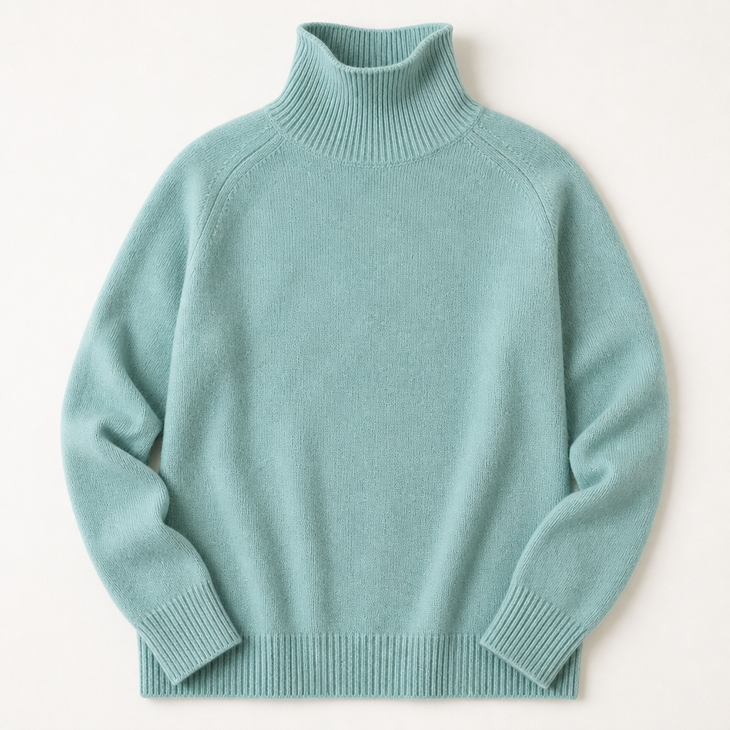 ArcticSilk™ – Comfortable Loose-Fit Turtleneck Pullover with Ribbed Edging