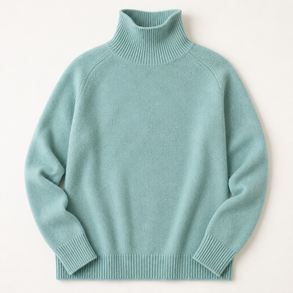 ArcticSilk™ – Comfortable Loose-Fit Turtleneck Pullover with Ribbed Edging