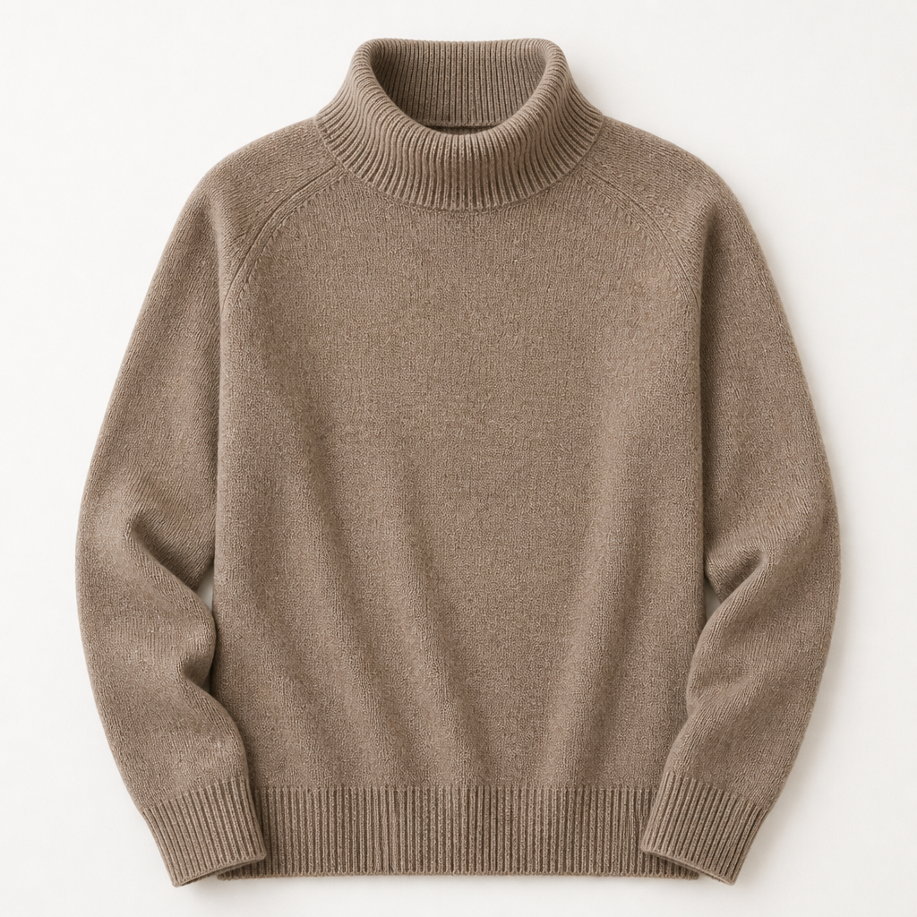 ArcticSilk™ – Comfortable Loose-Fit Turtleneck Pullover with Ribbed Edging