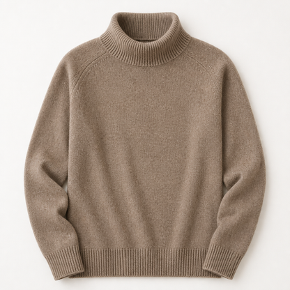 ArcticSilk™ – Comfortable Loose-Fit Turtleneck Pullover with Ribbed Edging