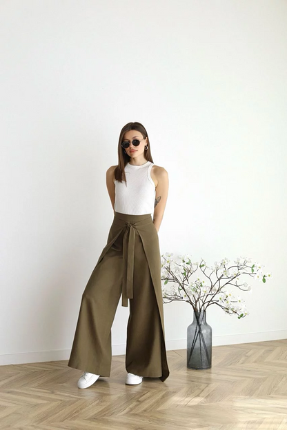 Lina™ – Linen Pants with Wide Cut