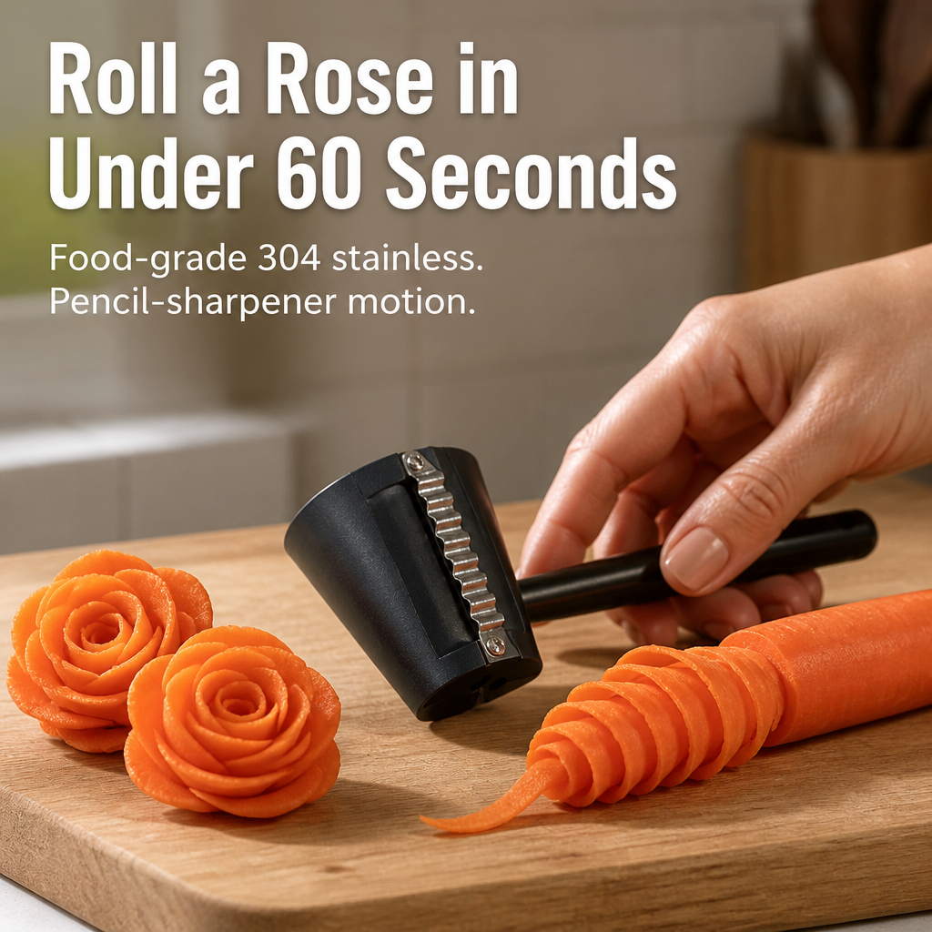 BloomCurl™ — Twist Carrots Into Gourmet-Style Roses in Less Than 60 Seconds
