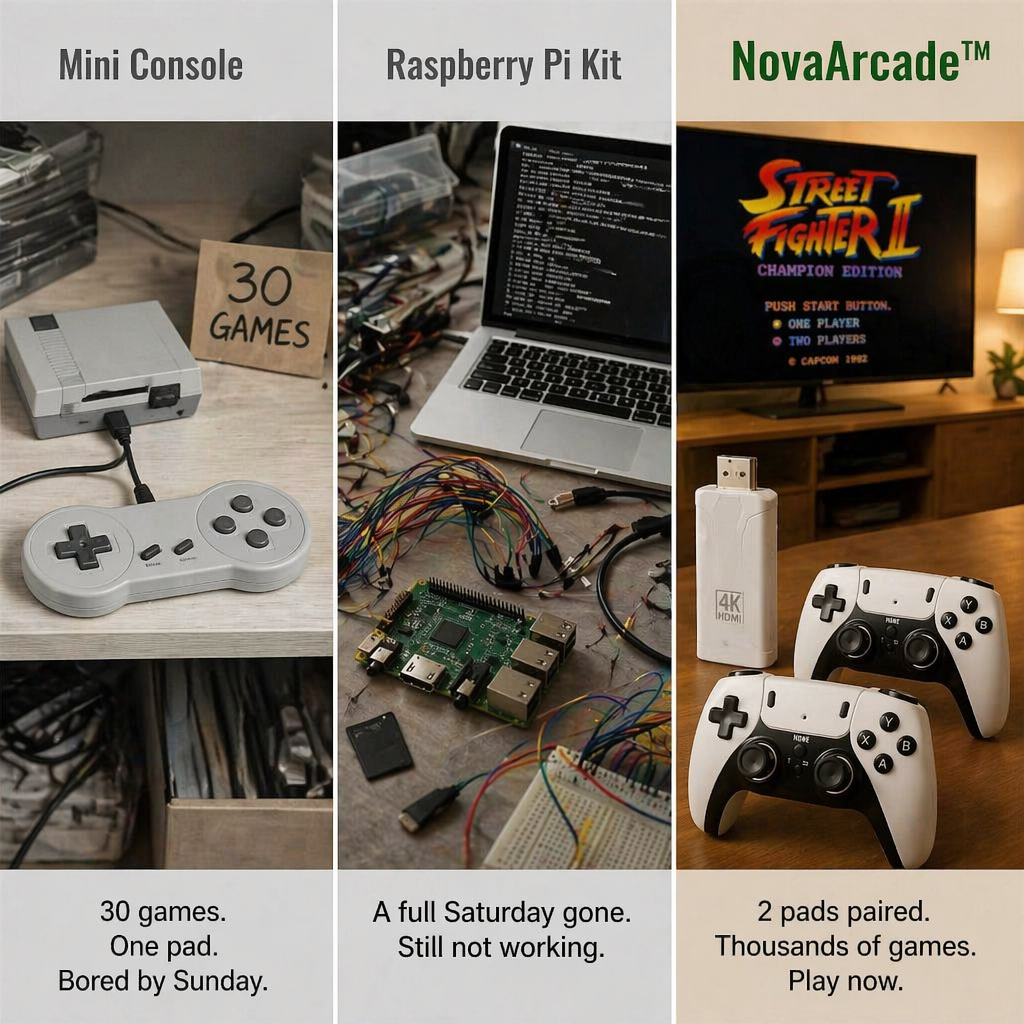 NovaArcade™ — Plug In, Team Up, and Fight Through Thousands of Retro Classics