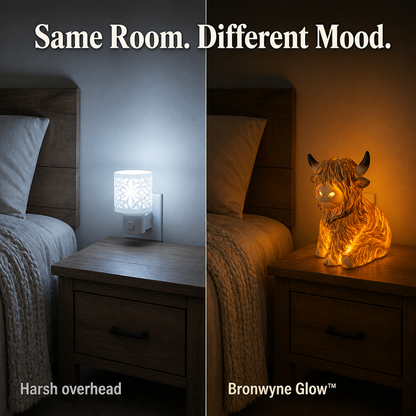 Bronwyne Glow™ — Illuminate Snug Spaces with Hand-Carved Highland Flair