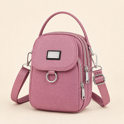 VeloTrek™ – Weatherproof Oxford Compact Crossbody Bag with Triple-Zip Design