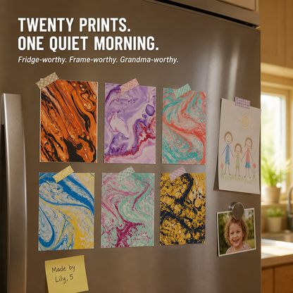 SplashForm™ — Transform Tap Water into Marble Art Kids Lift, Dry, and Frame