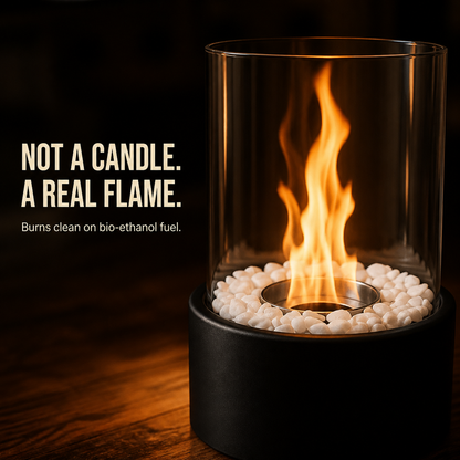 GlideCore™ — Transform Any Table into a Warm Real-Flame Focal Point in 10 Seconds