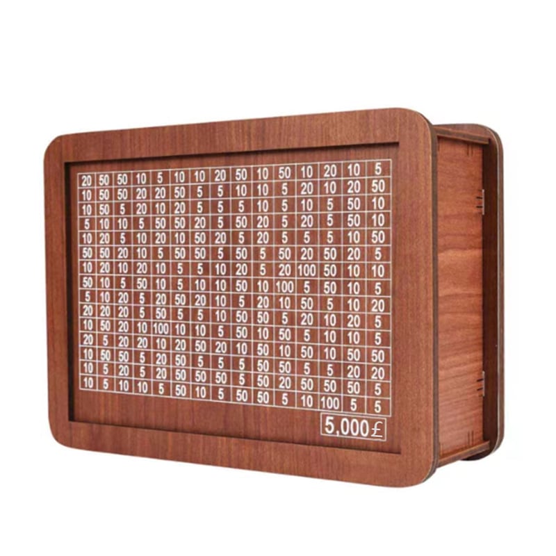 Perlo — Wooden Savings Box with Secure Lid and Progress Tracker