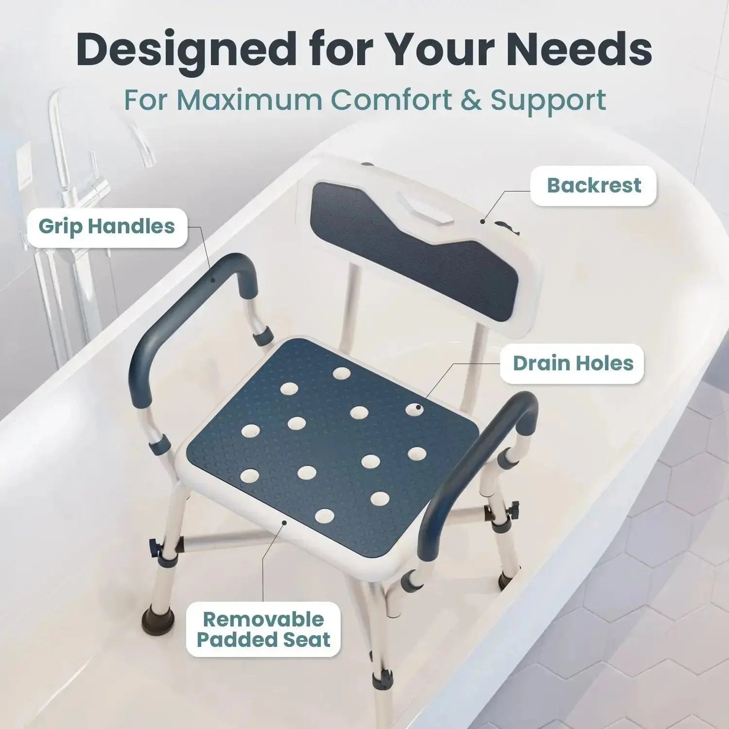 Shower Chair with 450lb Capacity