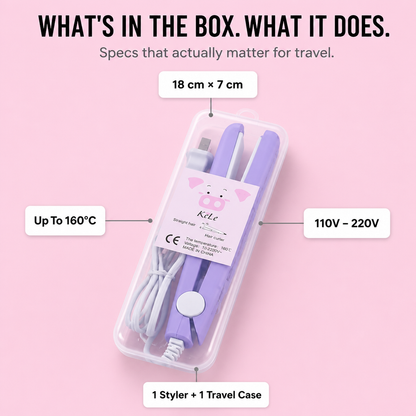 LumeaCurve™ Mini Styler — Sleek Bangs, Control Frizz & Revive Waves Anywhere