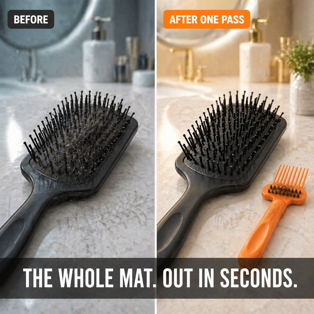 BrushVibe™ — Detangle Hair and Deep-Clean Every Brush with Ease