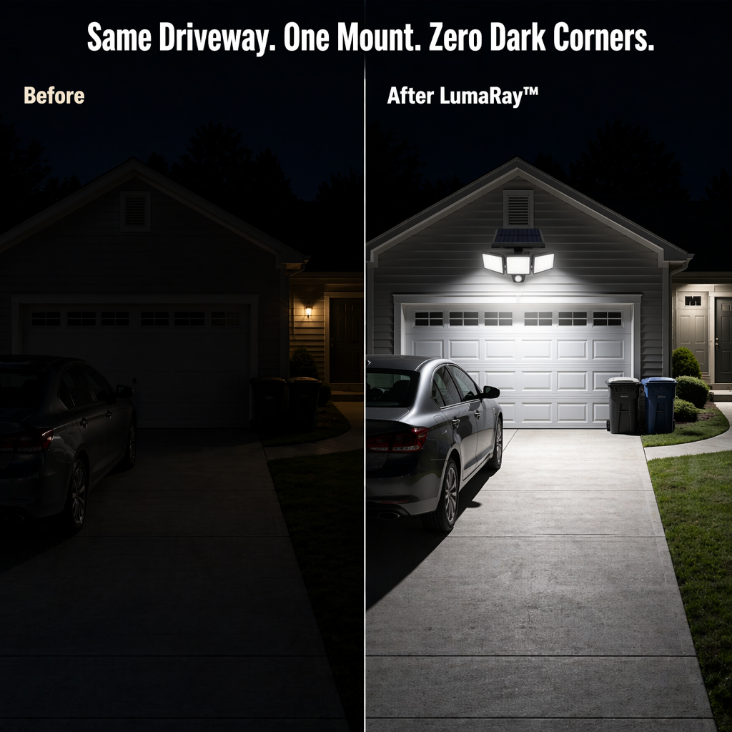LumaRay™ — Illuminate Every Shadowy Spot With 270° Motion-Activated Solar Lighting