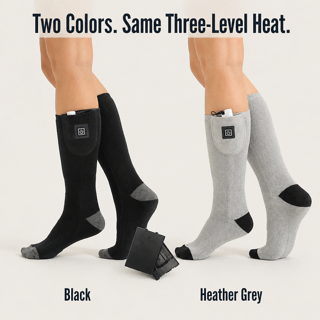 SolaceHeat™ Socks — Switch Between 3 Warmth Settings And Leave Cold Toes Behind