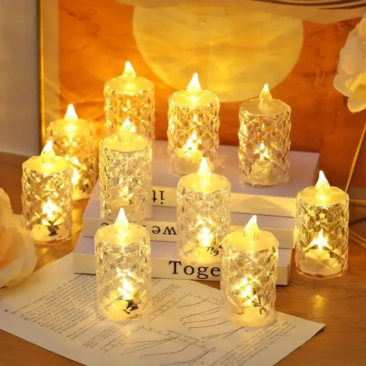 🔥 Crystal flameless candle glow 🎁