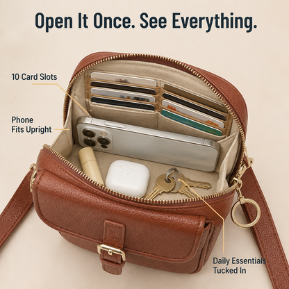 VeroCraft™ — Store Phone, Cards & Everyday Essentials in One Sleek Crossbody