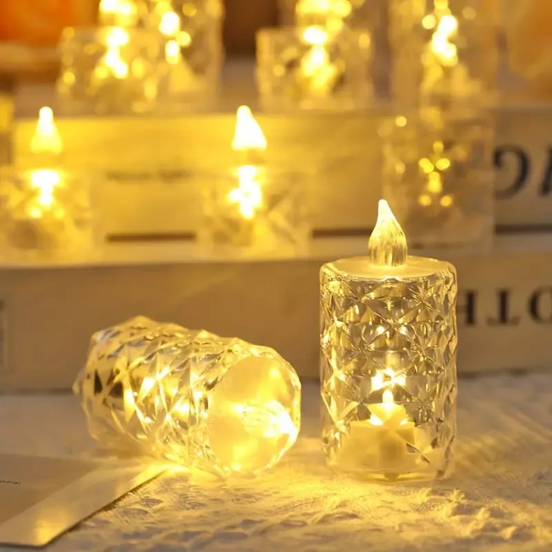 🔥 Crystal flameless candle glow 🎁