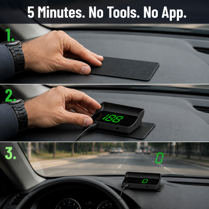 DriveSure™ GPS HUD — Display Your Actual Speed in HD on Your Windshield
