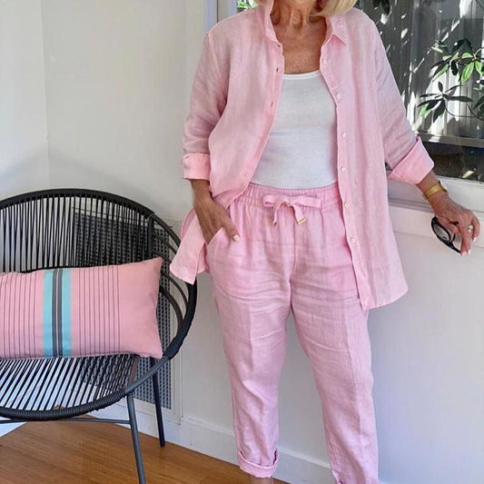 Veloria™ Cotton-Linen Set — Feel Fresh, Stylish, and Unstoppable All Day Long