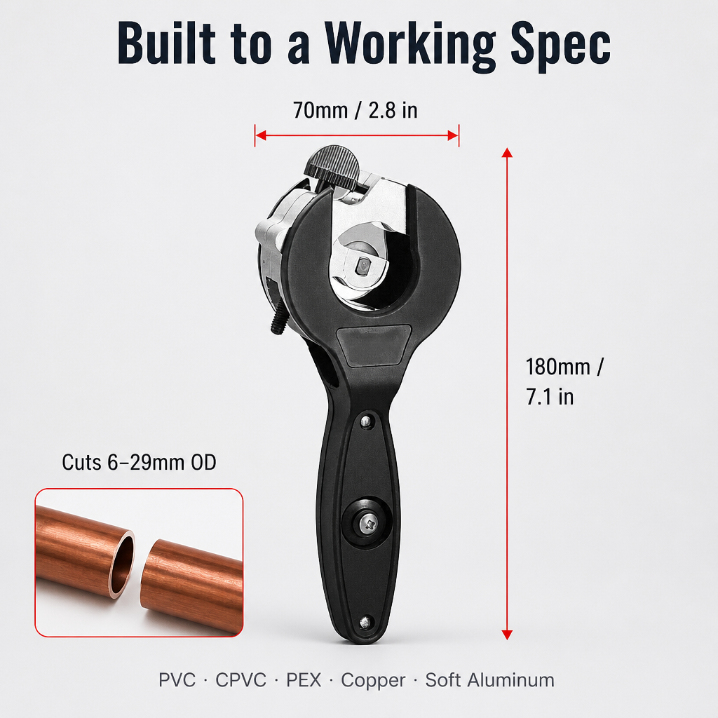 FlowMaster Precision™ — Ratchet Fast Through PVC, Copper & PEX Without Pipe Damage in Seconds