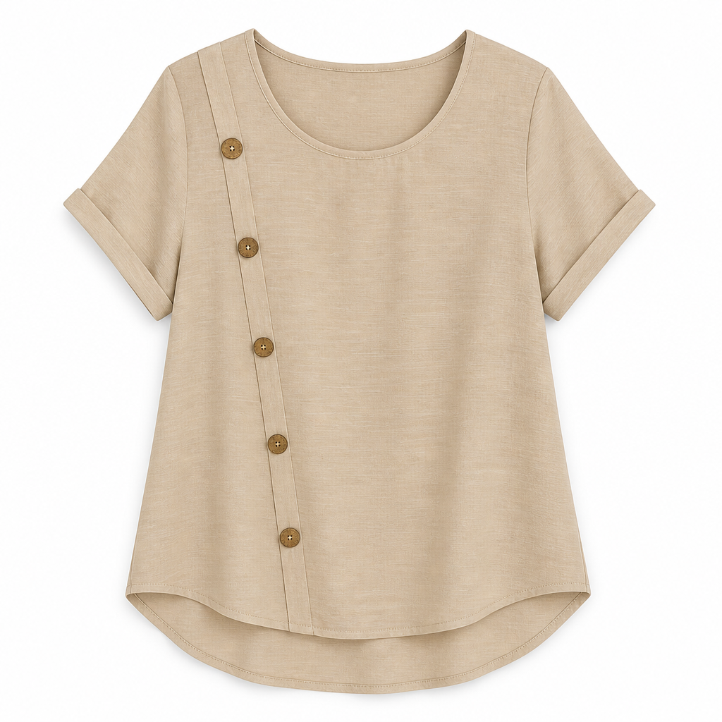 LumeaLuxe™ – Casual Cotton Top with Side-Button Accent