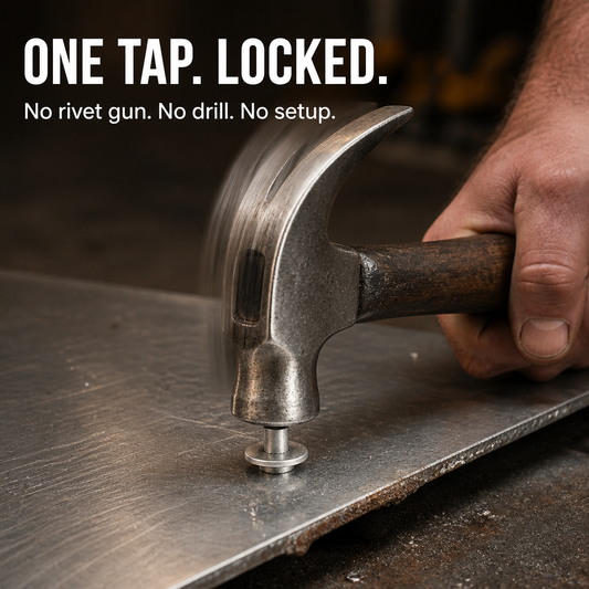 TitanGrip™ Hammer Drive Rivets — One Tap Locks It Tight for Life, No Tools Needed