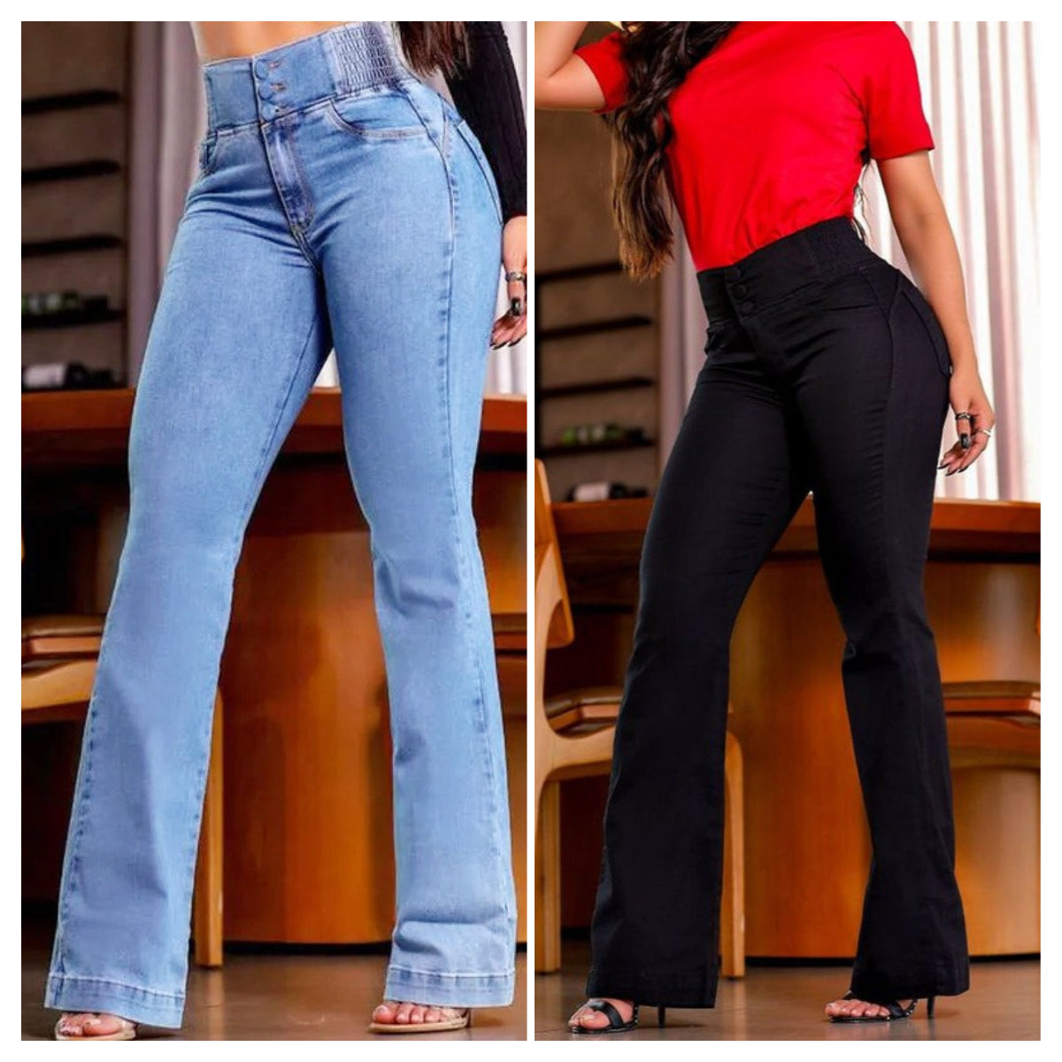 Selvra™ High Waist Flare Jeans — Shape Your Curves and Stretch with Effortless Confidence