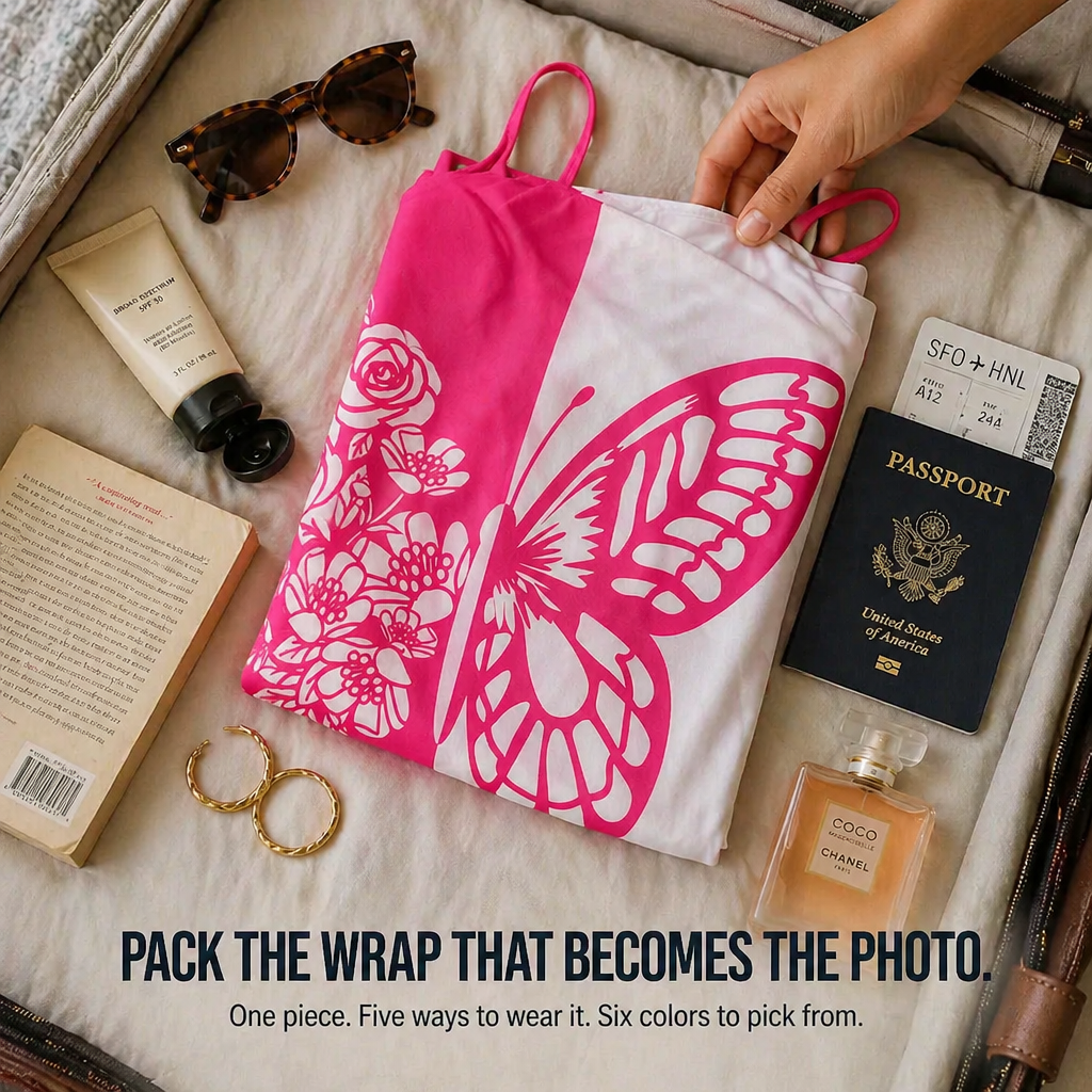 Butterfly Breeze™ — Wrap, Knot & Own the Beach with Bold Butterfly Print