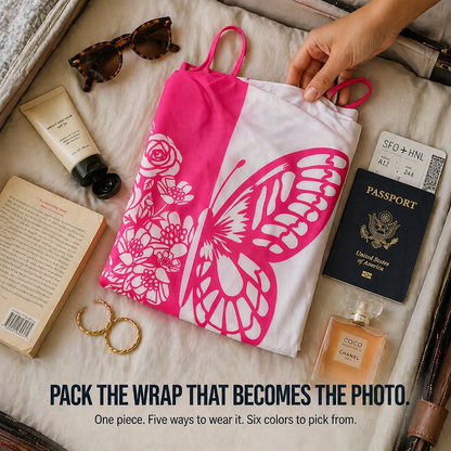 Butterfly Breeze™ — Wrap, Knot & Own the Beach with Bold Butterfly Print