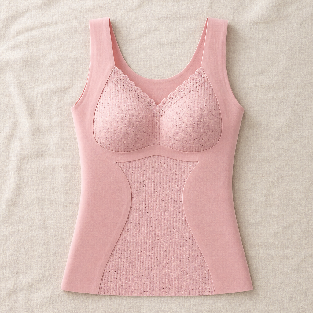 VeloFlex™ – Seamless Thermal Shaping Camisole with Integrated Lace Bra