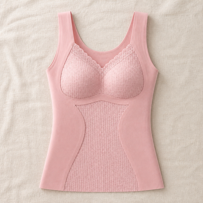 VeloFlex™ – Seamless Thermal Shaping Camisole with Integrated Lace Bra