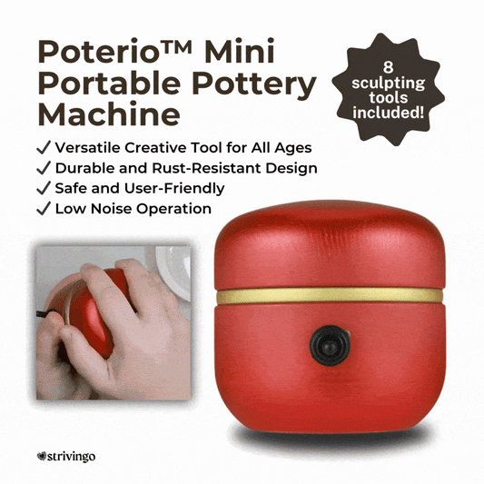 Poterio™ | Compact Portable Pottery Machine with FREE 8 Sculpting Tools